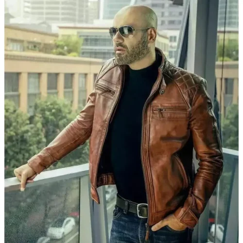 Celebrity Men’s Biker Leather Jacket
