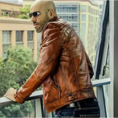 Celebrity Men’s Biker Leather Jacket