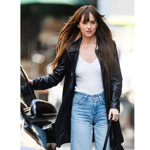 Celebrity Women’s Leather Long Coat