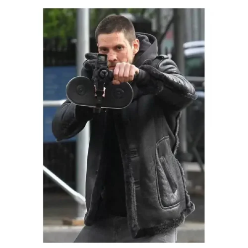 Celebrity Men’s Shearling Leather Jacket