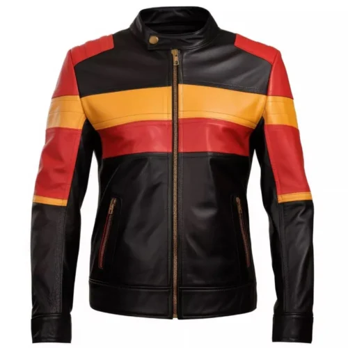 Men’s Flag Biker Leather Jacket