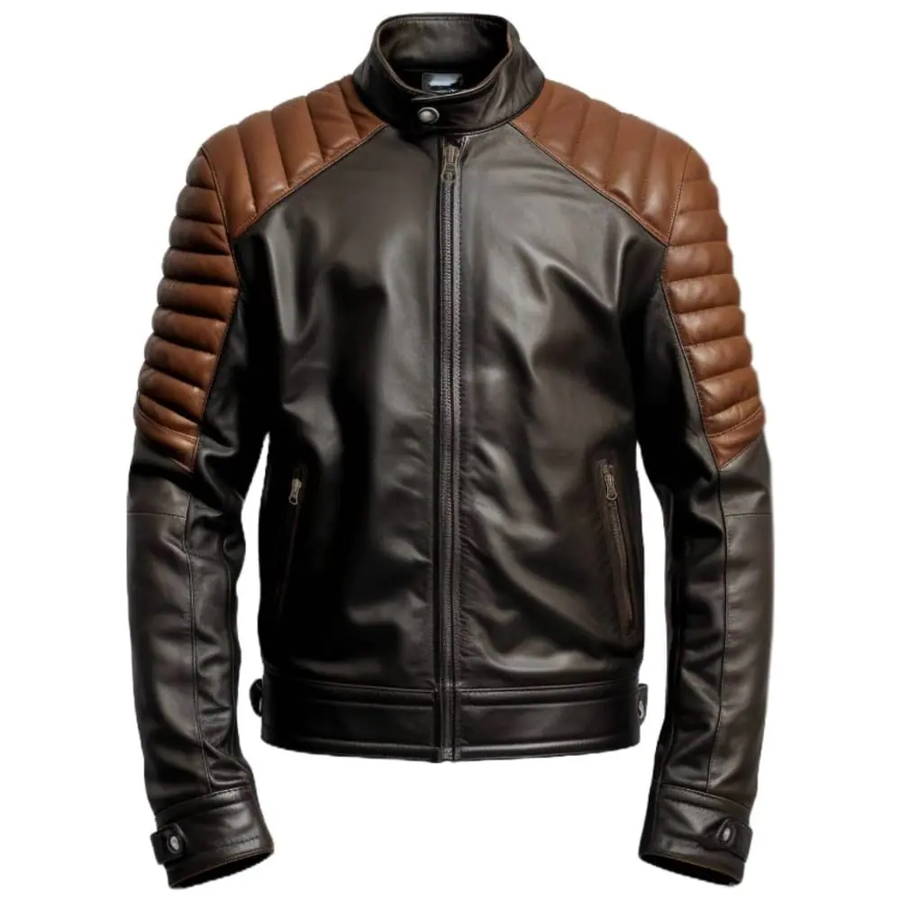 Men’s Leather Black Brown Fashion Style Jacket Men's Leather Jacket