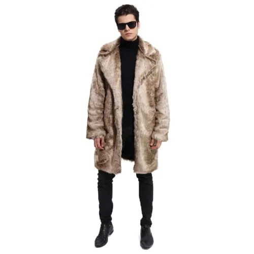 Men’s Faux Fur Long Coat