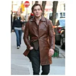 Celebrity Men’s Leather Long Coat