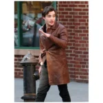 Celebrity Men’s Leather Long Coat