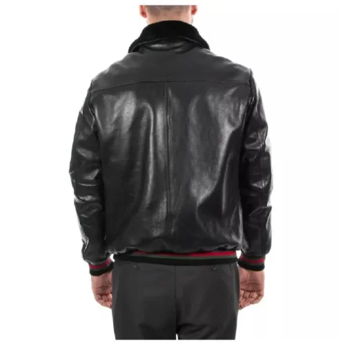 Men’s Bomber Leather Jacket Fur