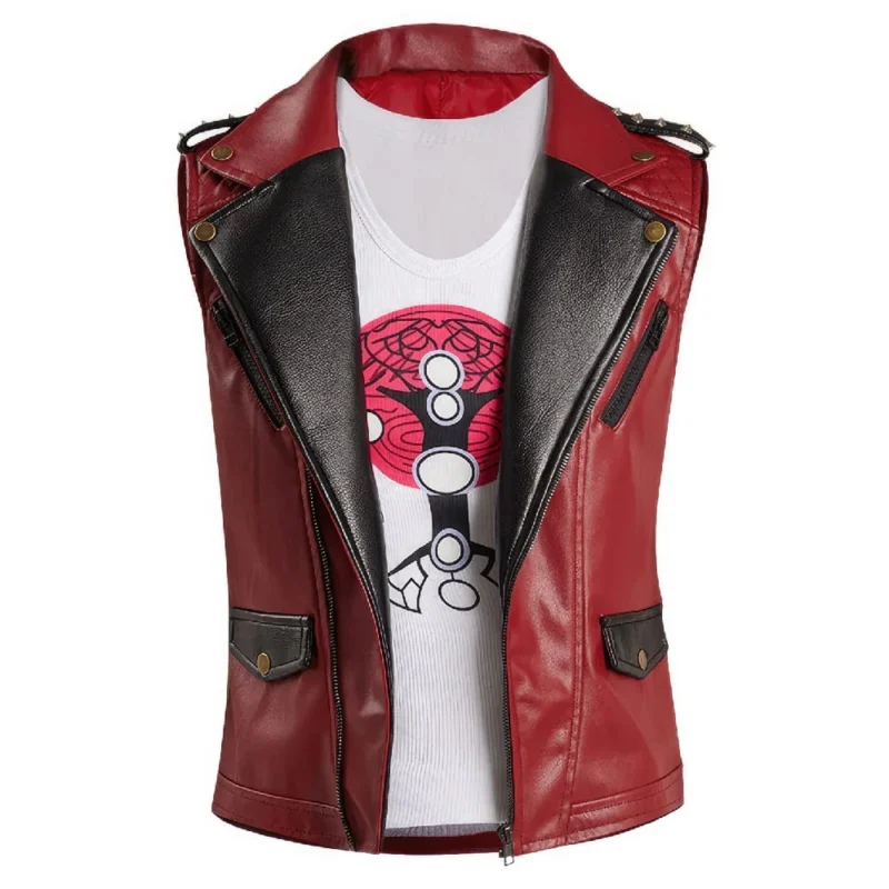 Men's Celebrity Leather Vest Jacket