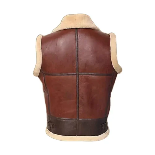 Men’s Faux Fur Vest Leather Jacket