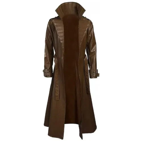 Men’s Halloween Faux Leather Long Coat