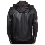 Men’s Hooded Leather Biker Jacket