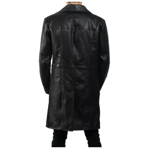 Men’s Leather Biker Long Coat