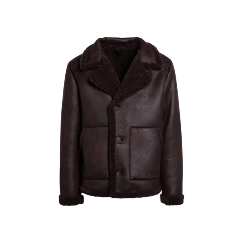 Men's Leather Jacket Faux Fur