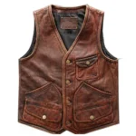 Men's Leather Vest Jacket