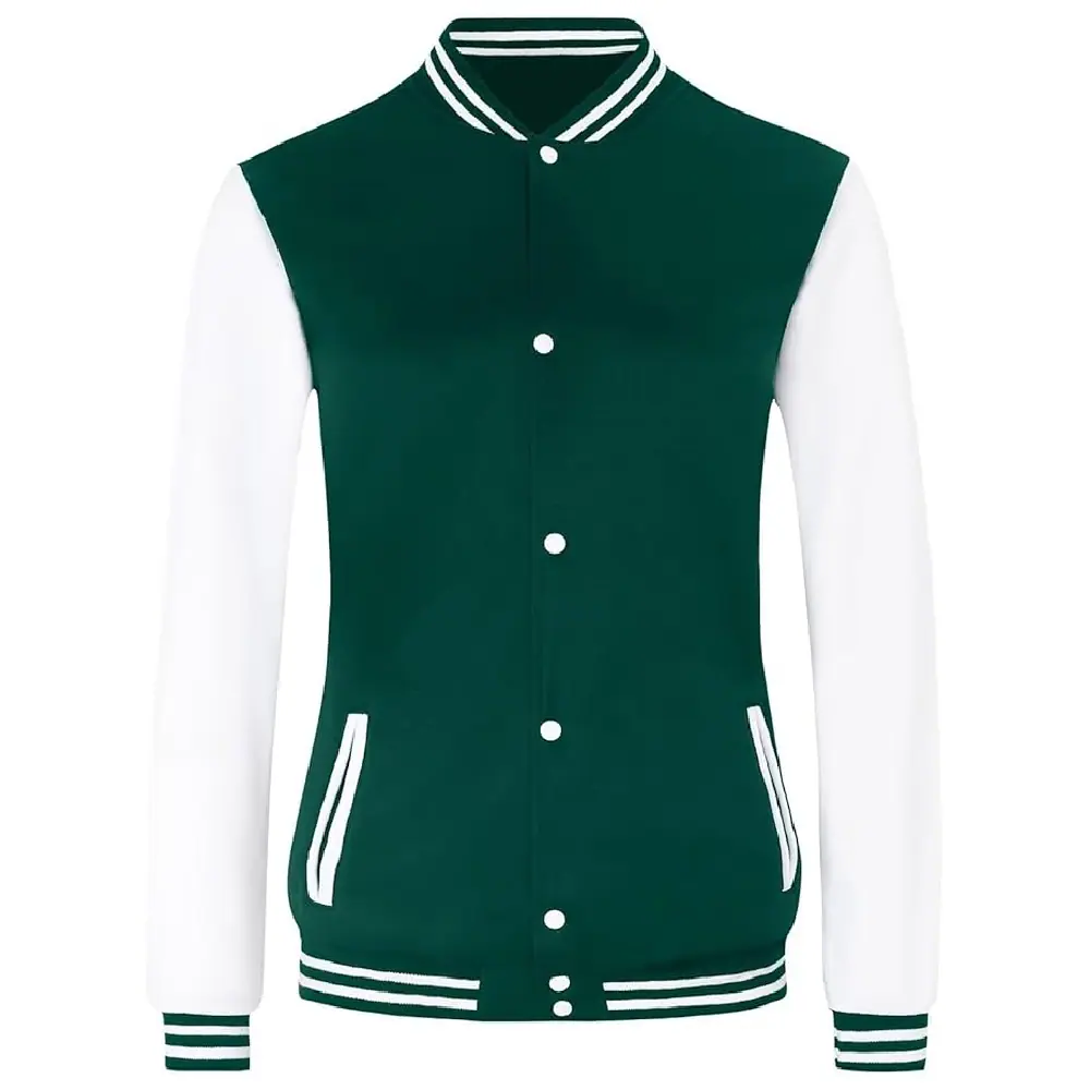 Women’s Green Varsity Letterman Bomber Jacket Women’s Bomber Jacket