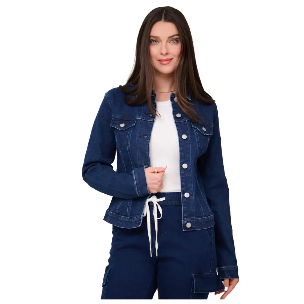 Women’s Fashion Yoga Denim Jacket – Blue Cabin Style Women’s Denim Jacket