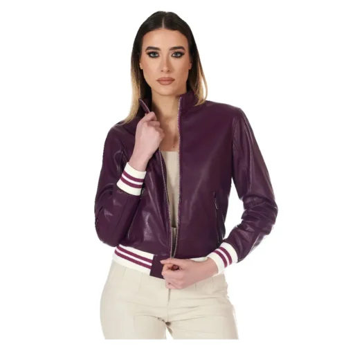 Women’s Leather Bomber Jacket