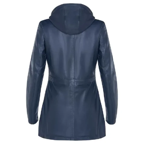 Women’s Leather Hooded Coat