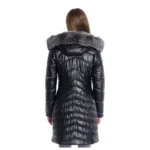 Women’s Leather Jacket Hooded Fur