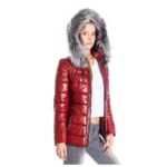 Women’s Leather Jacket Hooded Fur