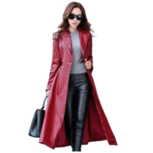Women’s Long Leather Coat