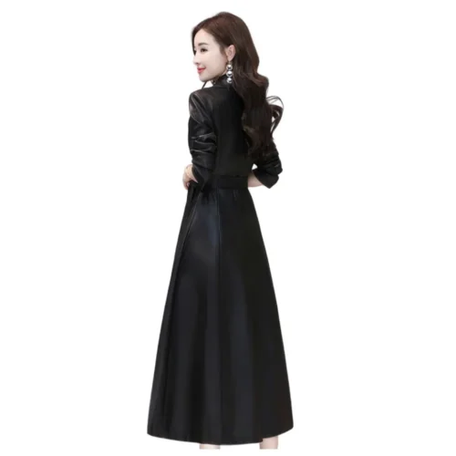 Women’s Long Leather Coat