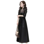 Women’s Long Leather Coat