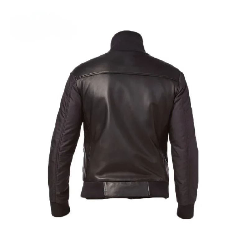 Men's Biker Bomber Leather Jacket