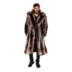 Men’s Faux Fur Hooded Long Coat
