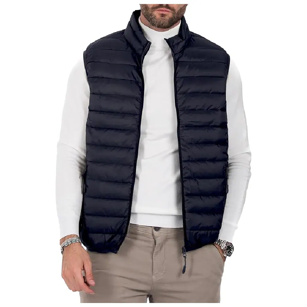 Men’s Navy Blue Sleeveless Puffer Vest Jacket Men’s Puffer Vest Jacket