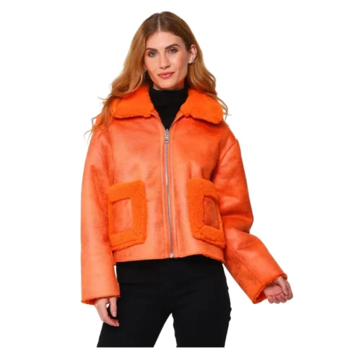 Women’s Faux Shearling Leather Jacket