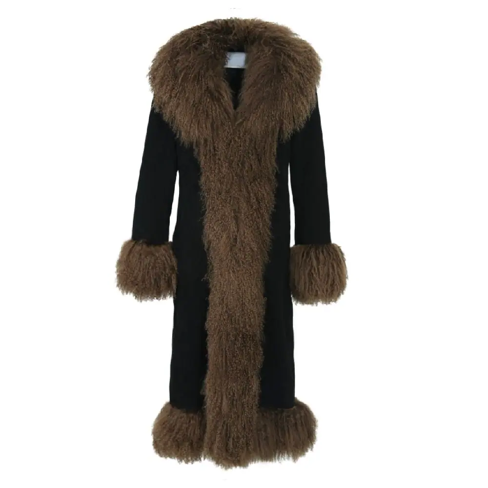 Women’s Fur Fashion Stylish Long Coat – Cotton Lined Women’s Fur Long Coat