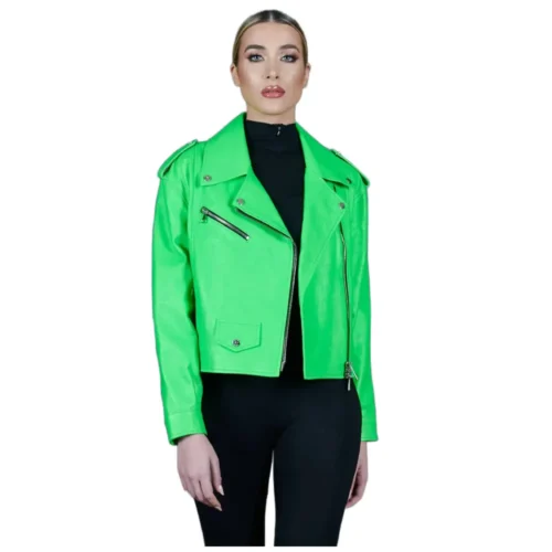 Women’s Leather Biker Jacket Short