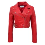 Women’s Leather Biker Jacket Short