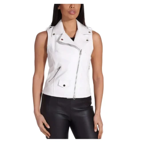 Women’s Leather Biker Vest Jacket