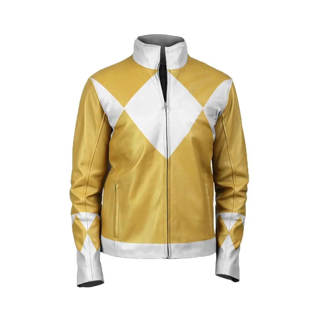 Women’s Classic Yellow Power Rangers Leather Jacket Women’s Leather Jacket