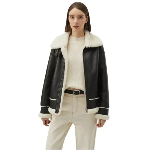 Women’s Leather Shearling Fur Jacket