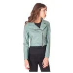Women’s Leather Short Biker Jacket