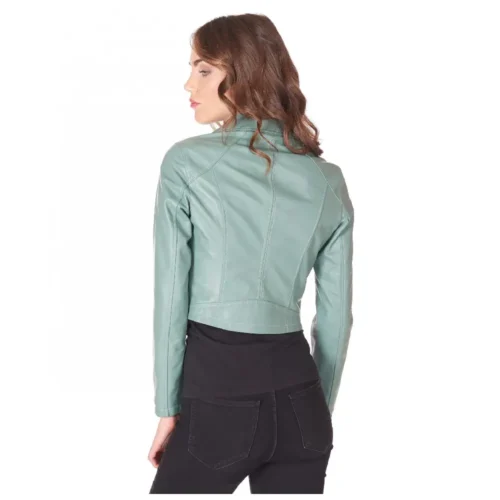 Women’s Leather Short Biker Jacket