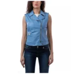 Women’s Leather Vest Jacket Biker