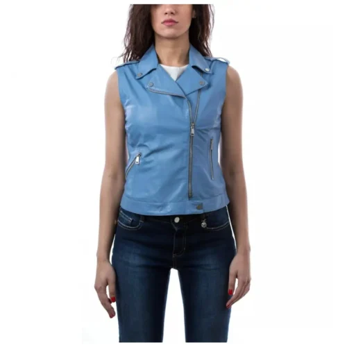 Women’s Leather Vest Jacket Biker