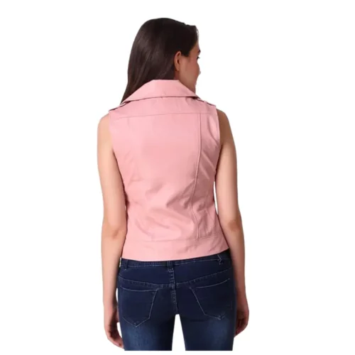 Women’s Leather Vest Jacket Biker