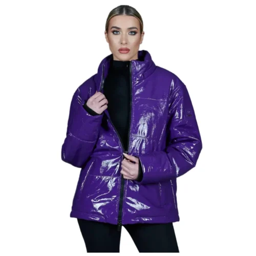 Women’s Puffer Leather Jacket