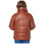 Women’s Puffer Leather Jacket