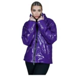 Women’s Puffer Leather Jacket