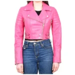 Women’s Short Biker Leather Jacket