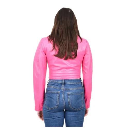 Women’s Short Biker Leather Jacket