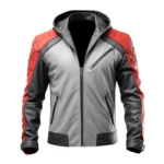 Men’s Biker Leather Hooded Jacket