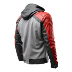 Men’s Biker Leather Hooded Jacket