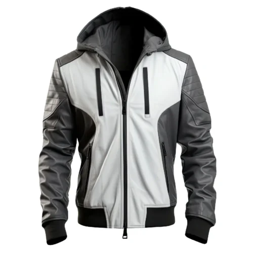 Men’s Bomber Hooded Leather Jacket