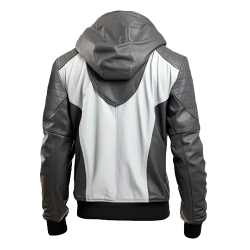 Men’s Bomber Hooded Leather Jacket